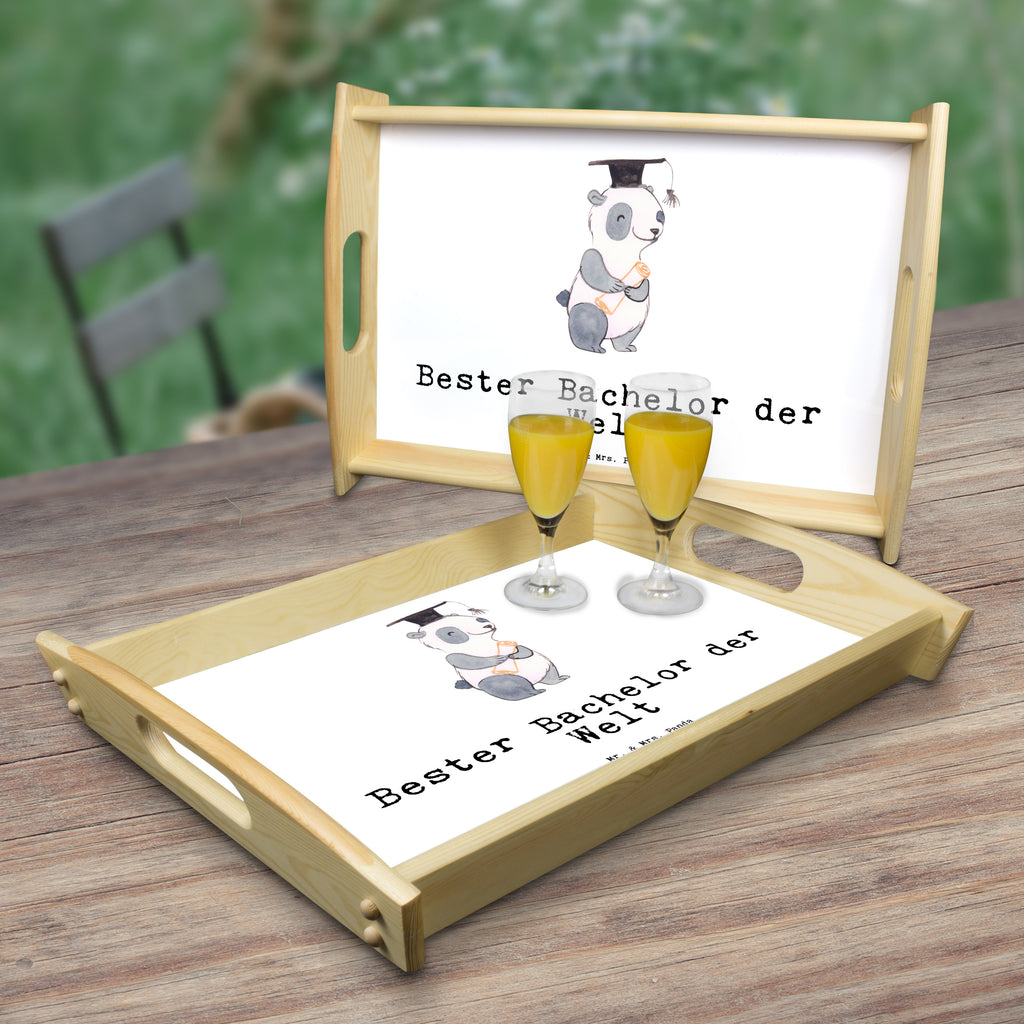 Serviertablett Panda Bester Bachelor der Welt Tablett, Holztablett, Küchentablett, Dekotablett, Frühstückstablett, für, Dankeschön, Geschenk, Schenken, Geburtstag, Geburtstagsgeschenk, Geschenkidee, Danke, Bedanken, Mitbringsel, Freude machen, Geschenktipp, Bachelor, Student, Studium, Sohn, Spaß, Musterschüler, lustig, Studienabschluss, witzig, Universität, Abschluss, Alumni, Uni, Studenten, Hochschule