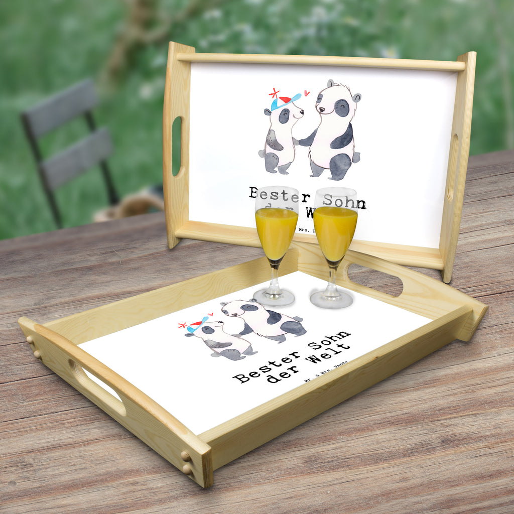 Serviertablett Panda Bester Sohn der Welt Tablett, Holztablett, Küchentablett, Dekotablett, Frühstückstablett, für, Dankeschön, Geschenk, Schenken, Geburtstag, Geburtstagsgeschenk, Geschenkidee, Danke, Bedanken, Mitbringsel, Freude machen, Geschenktipp, Sohn, Sohnemann, Söhnchen, Bube, Bub, Nachwuchs, Nachkomme, Kind, Familie, Vater, Belohnung