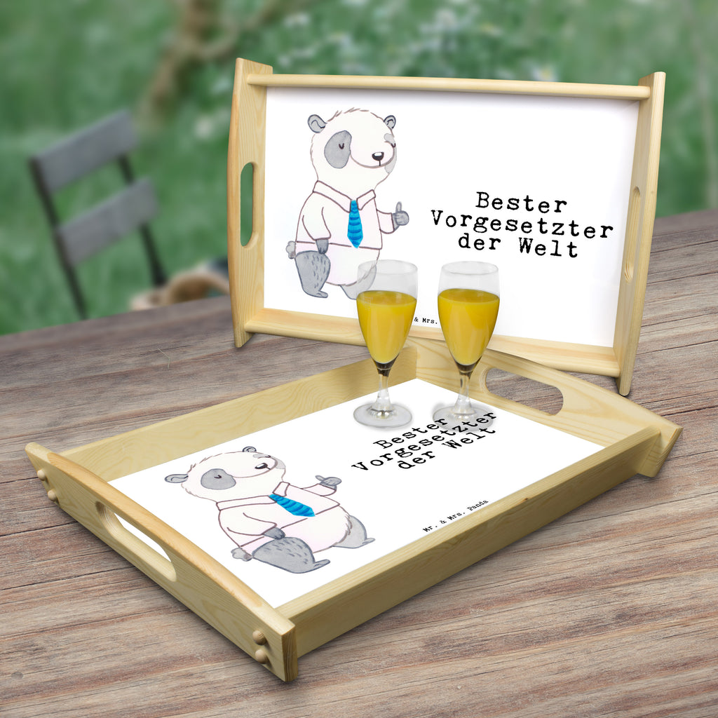 Serviertablett Panda Bester Vorgesetzter der Welt Tablett, Holztablett, Küchentablett, Dekotablett, Frühstückstablett, für, Dankeschön, Geschenk, Schenken, Geburtstag, Geburtstagsgeschenk, Geschenkidee, Danke, Bedanken, Mitbringsel, Freude machen, Geschenktipp, Chef, Boss, Abschiedsgeschenk, Abteilungsleiter, Kollege, Vorgesetzter, Vorgesetzte, Arbeit, Leiter, Arbeitgeber, Führungskraft
