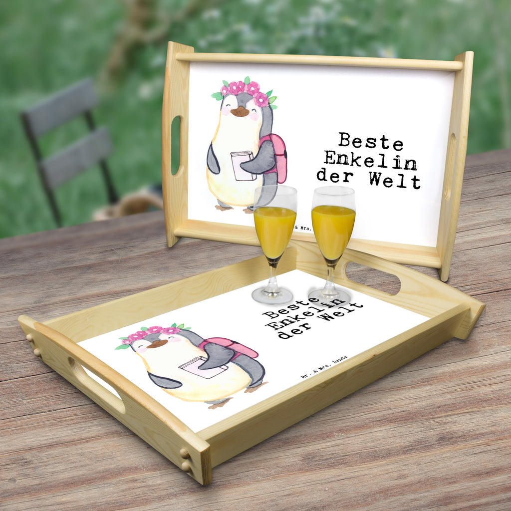 Serviertablett Pinguin Beste Enkelin der Welt Tablett, Holztablett, Küchentablett, Dekotablett, Frühstückstablett, für, Dankeschön, Geschenk, Schenken, Geburtstag, Geburtstagsgeschenk, Geschenkidee, Danke, Bedanken, Mitbringsel, Freude machen, Geschenktipp, Enkelin, Enkelkind, Enkeltochter, Oma, Opa, Kind von Tochter, Kind von Sohn, Großtochter, Taufe