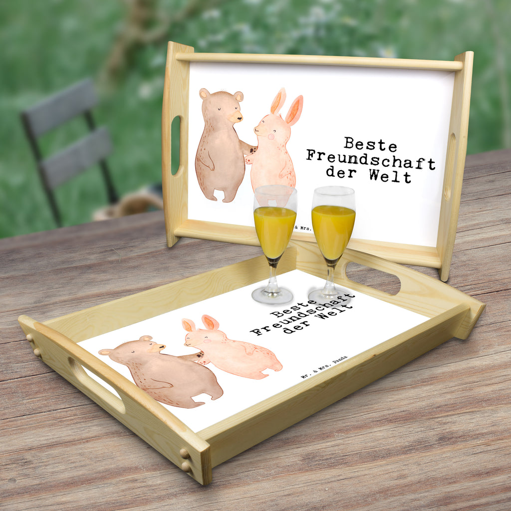 Serviertablett Hase Beste Freundschaft der Welt Tablett, Holztablett, Küchentablett, Dekotablett, Frühstückstablett, für, Dankeschön, Geschenk, Schenken, Geburtstag, Geburtstagsgeschenk, Geschenkidee, Danke, Bedanken, Mitbringsel, Freude machen, Geschenktipp, Freundschaft, Freunde, Freunde fürs Leben, best friends, Freundin, Freund, Clique, Kumpel, bae, bff