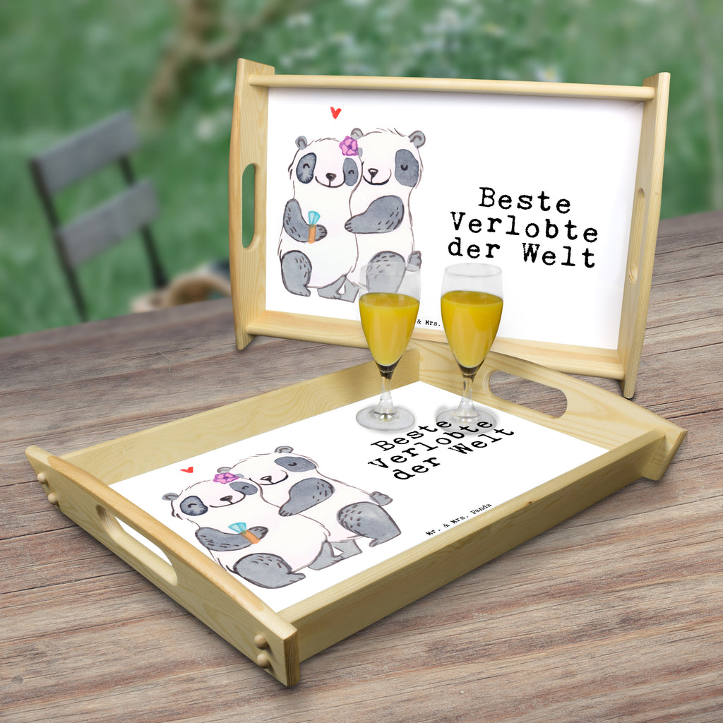 Serviertablett Panda Beste Verlobte der Welt Tablett, Holztablett, Küchentablett, Dekotablett, Frühstückstablett, für, Dankeschön, Geschenk, Schenken, Geburtstag, Geburtstagsgeschenk, Geschenkidee, Danke, Bedanken, Mitbringsel, Freude machen, Geschenktipp, Verlobte, Verloben, Verlobung, Traumfrau, Frau, Freundin, Ehefrau, Zukünftige, Hochzeit, Ehe