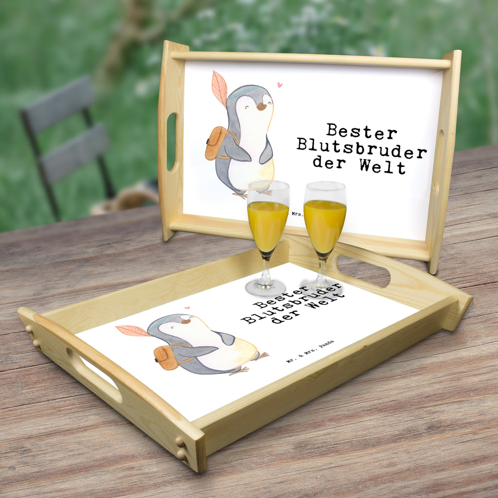 Serviertablett Pinguin Bester Blutsbruder der Welt Tablett, Holztablett, Küchentablett, Dekotablett, Frühstückstablett, für, Dankeschön, Geschenk, Schenken, Geburtstag, Geburtstagsgeschenk, Geschenkidee, Danke, Bedanken, Mitbringsel, Freude machen, Geschenktipp, Blutsbruder, Blutsgeschwister, Freund, Brüder, Geschwister, Bruderherz, Brother, Familie, Kleinigkeit, Bester, Sido