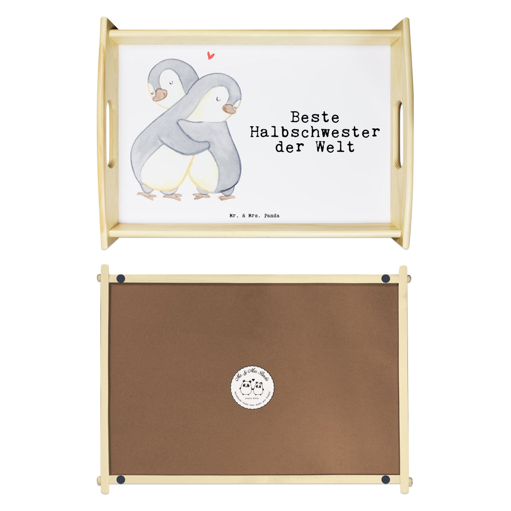 Serviertablett Pinguin Beste Halbschwester der Welt Tablett, Holztablett, Küchentablett, Dekotablett, Frühstückstablett, für, Dankeschön, Geschenk, Schenken, Geburtstag, Geburtstagsgeschenk, Geschenkidee, Danke, Bedanken, Mitbringsel, Freude machen, Geschenktipp, Halbschwester, Stiefschwester, Stiefgeschwister, Schwestern, Schwester, Geschwister, Schwesterherz, Sister, Familie, Kleinigkeit, Beste, Tochter, Liebe, Kinder