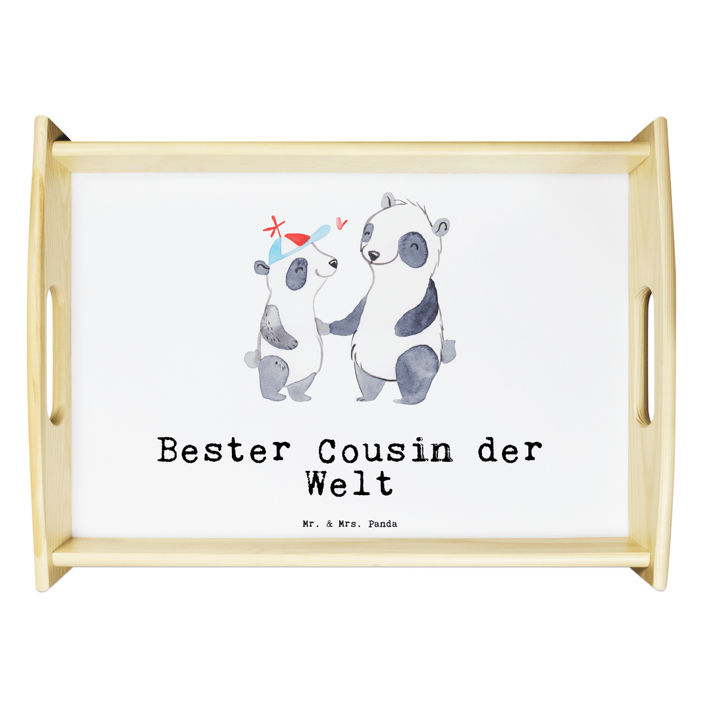 Serviertablett Panda Bester Cousin der Welt Tablett, Holztablett, Küchentablett, Dekotablett, Frühstückstablett, für, Dankeschön, Geschenk, Schenken, Geburtstag, Geburtstagsgeschenk, Geschenkidee, Danke, Bedanken, Mitbringsel, Freude machen, Geschenktipp, Cousin, Kousin, Vetter, Sohn von Onkel, Sohn von Tante, Familie, Verwandtschaft, Cousine