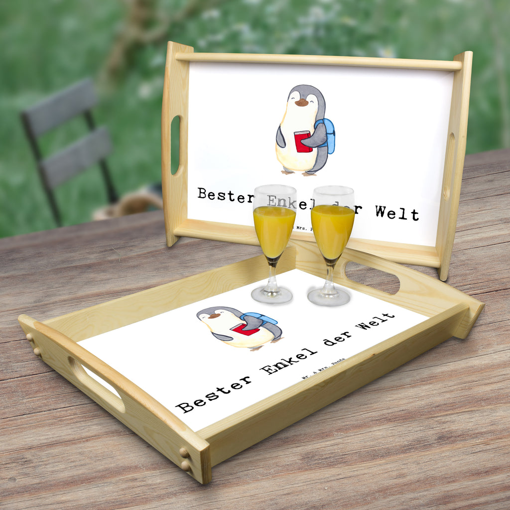 Serviertablett Pinguin Bester Enkel der Welt Tablett, Holztablett, Küchentablett, Dekotablett, Frühstückstablett, für, Dankeschön, Geschenk, Schenken, Geburtstag, Geburtstagsgeschenk, Geschenkidee, Danke, Bedanken, Mitbringsel, Freude machen, Geschenktipp, Enkel, Enkelkind, Enkelsohn, Oma, Opa, Kind von Tochter, Kind von Sohn, Taufe, Großsohn