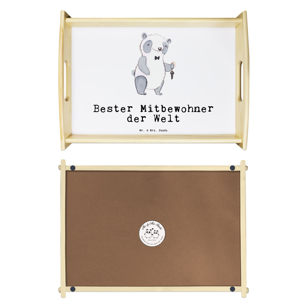 Serviertablett Panda Bester Mitbewohner der Welt Tablett, Holztablett, Küchentablett, Dekotablett, Frühstückstablett, für, Dankeschön, Geschenk, Schenken, Geburtstag, Geburtstagsgeschenk, Geschenkidee, Danke, Bedanken, Mitbringsel, Freude machen, Geschenktipp, Mitbewohner, WG, Zimmernachbar, Wohngemeinschaft, WG-Bewohner, Zimmerkollege, Zimmergenosse, Stubenkamerad