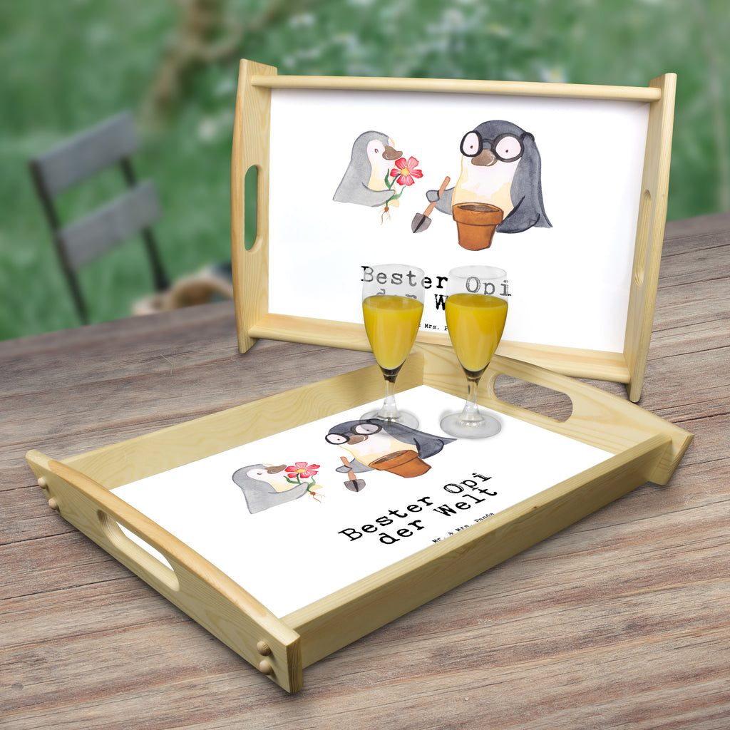 Serviertablett Pinguin Bester Opi der Welt Tablett, Holztablett, Küchentablett, Dekotablett, Frühstückstablett, für, Dankeschön, Geschenk, Schenken, Geburtstag, Geburtstagsgeschenk, Geschenkidee, Danke, Bedanken, Mitbringsel, Freude machen, Geschenktipp, Großvater, Grossvater, Opa, Opi. Großpapa, Großeltern, Nichte, Neffe, Kleinigkeit, Oppa, Oppi, Bester