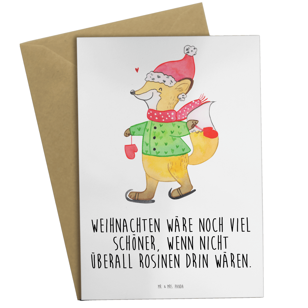 Grußkarte Fuchs  Schlittschuhe Klappkarte, Einladungskarte, Glückwunschkarte, Hochzeitskarte, Geburtstagskarte, Karte, Winter, Weihnachten, Weihnachtsdeko, Nikolaus, Advent, Heiligabend, Wintermotiv, Weihnachtsmann, Weihnachtstage, Weihnachtsbaum, Tannenbaum, Weihnachtszeit