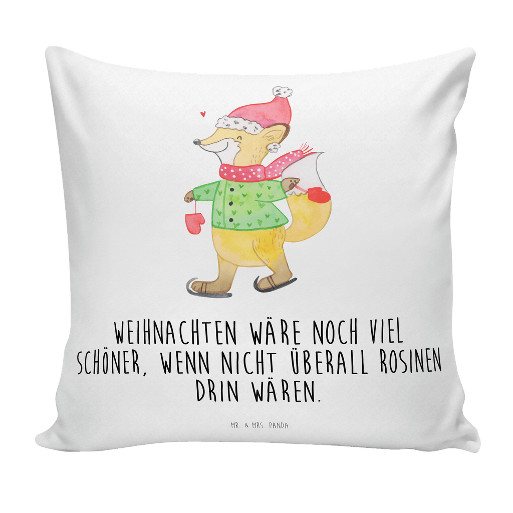 40x40 Kissen Fuchs  Schlittschuhe Kissenhülle, Kopfkissen, Sofakissen, Dekokissen, Motivkissen, Winter, Weihnachten, Weihnachtsdeko, Nikolaus, Advent, Heiligabend, Wintermotiv, Weihnachtsmann, Weihnachtstage, Weihnachtsbaum, Tannenbaum, Weihnachtszeit