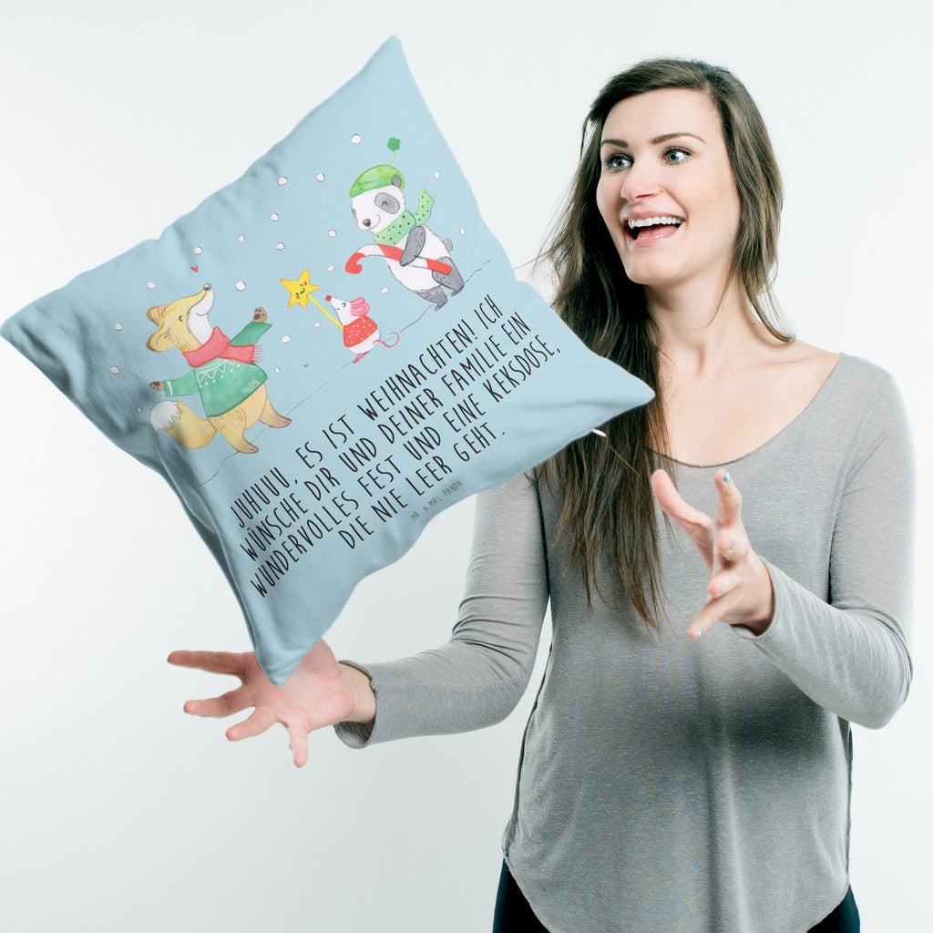 40x40 Kissen Winter Weihnachtsfreude Kissenhülle, Kopfkissen, Sofakissen, Dekokissen, Motivkissen, Winter, Weihnachten, Weihnachtsdeko, Nikolaus, Advent, Heiligabend, Wintermotiv, Weihnachtsmann, Weihnachtstage, Fuchs, Weihnachtsbaum, Tannenbaum, Weihnachtszeit