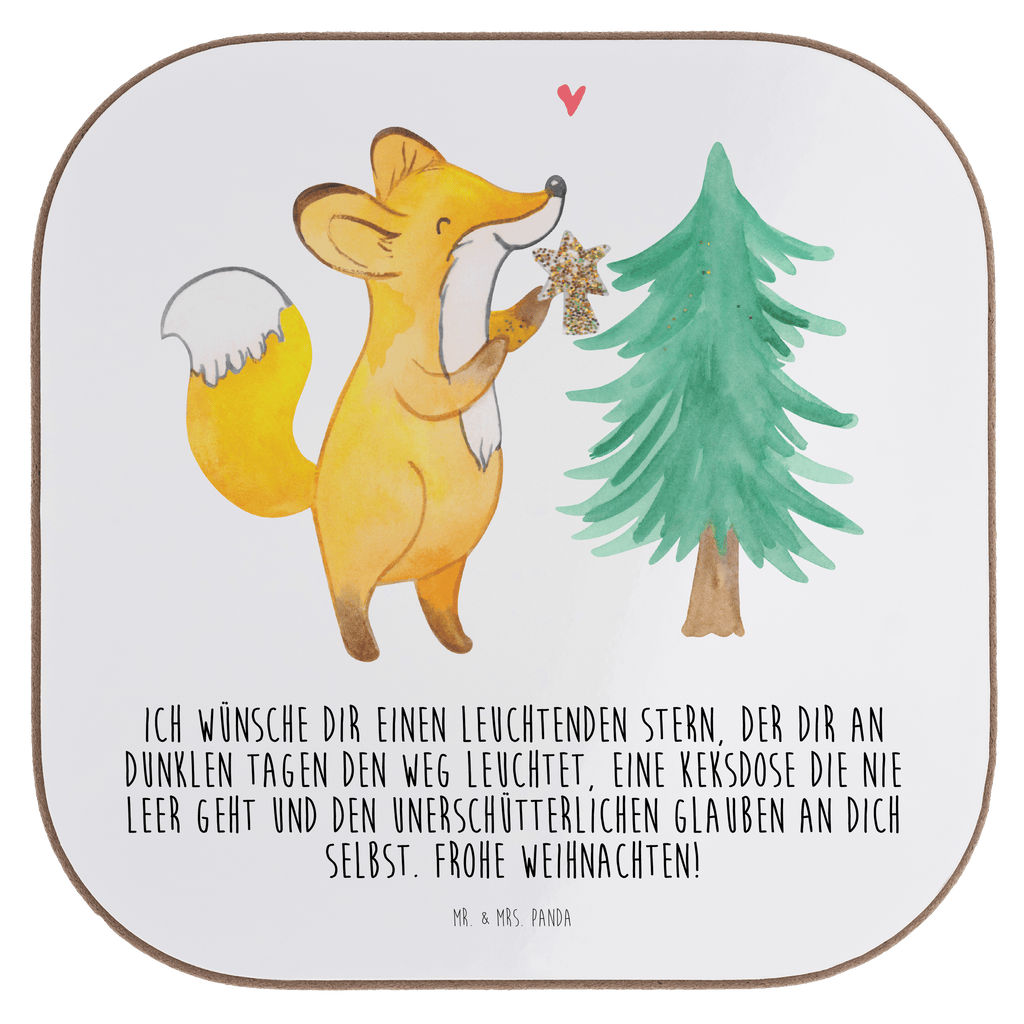 Quadratische Untersetzer Fuchs  Weihnachtsbaum Bierdeckel, Glasuntersetzer, Untersetzer Gläser, Getränkeuntersetzer, Winter, Weihnachten, Weihnachtsdeko, Nikolaus, Advent, Heiligabend, Wintermotiv, Weihnachtsmann, Weihnachtstage, Fuchs, Schlittschuh, Weihnachtszeit, Weihnachtsdekoration