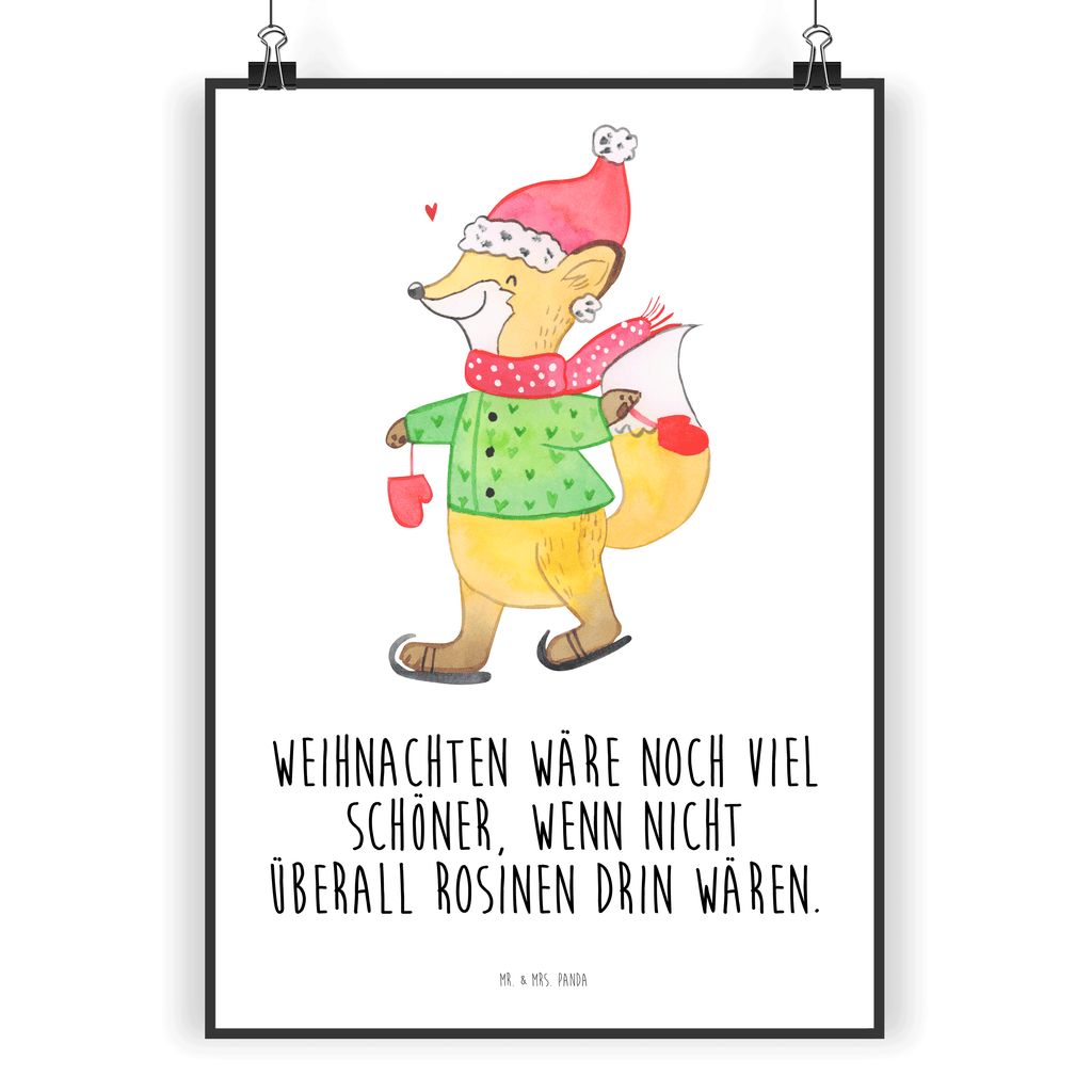 Poster Fuchs  Schlittschuhe Poster, Wandposter, Bild, Wanddeko, Küchenposter, Kinderposter, Wanddeko Bild, Raumdekoration, Wanddekoration, Handgemaltes Poster, Mr. & Mrs. Panda Poster, Designposter, Kunstdruck, Posterdruck, Winter, Weihnachten, Weihnachtsdeko, Nikolaus, Advent, Heiligabend, Wintermotiv, Weihnachtsmann, Weihnachtstage, Weihnachtsbaum, Tannenbaum, Weihnachtszeit