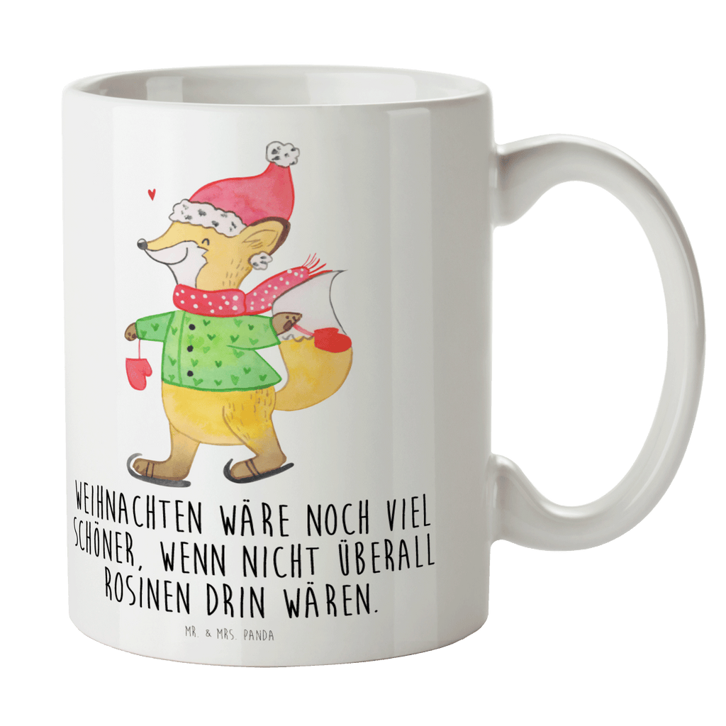 Tasse Fuchs  Schlittschuhe Winter, Weihnachten, Weihnachtsmann, Heiligabend, Weihnachtstage, Weihnachtsbaum, Tannenbaum, Weihnachtsgeschenk, Weihnachtszeit Becher, Kaffeetasse, Kaffeebecher, Tee, Frühstück, Büro  Winter, Weihnachten, Weihnachtsdeko, Nikolaus, Advent, Heiligabend, Wintermotiv