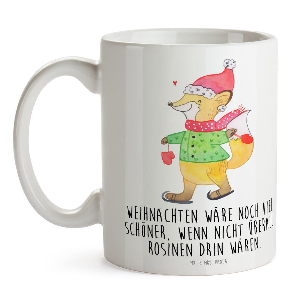 Tasse Fuchs  Schlittschuhe Winter, Weihnachten, Weihnachtsmann, Heiligabend, Weihnachtstage, Weihnachtsbaum, Tannenbaum, Weihnachtsgeschenk, Weihnachtszeit Becher, Kaffeetasse, Kaffeebecher, Tee, Frühstück, Büro  Winter, Weihnachten, Weihnachtsdeko, Nikolaus, Advent, Heiligabend, Wintermotiv
