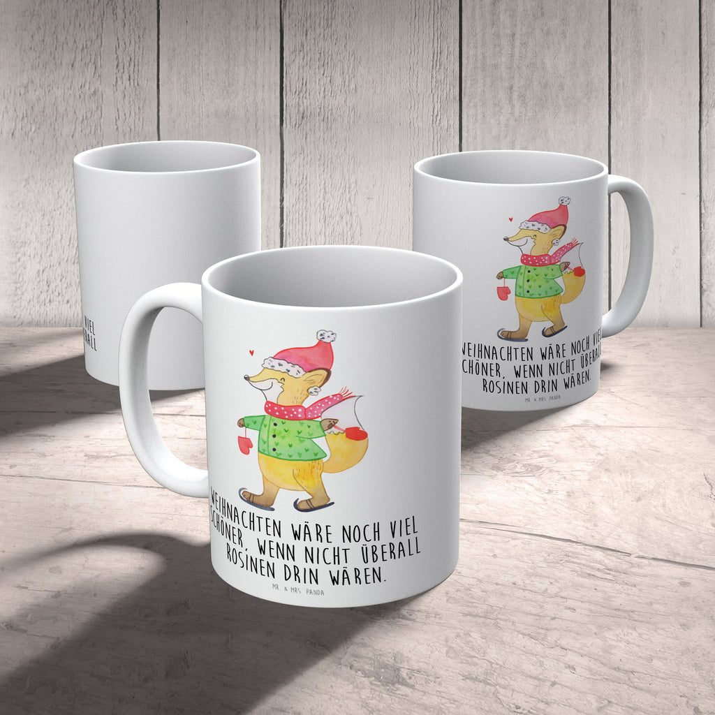 Tasse Fuchs  Schlittschuhe Winter, Weihnachten, Weihnachtsmann, Heiligabend, Weihnachtstage, Weihnachtsbaum, Tannenbaum, Weihnachtsgeschenk, Weihnachtszeit Becher, Kaffeetasse, Kaffeebecher, Tee, Frühstück, Büro  Winter, Weihnachten, Weihnachtsdeko, Nikolaus, Advent, Heiligabend, Wintermotiv