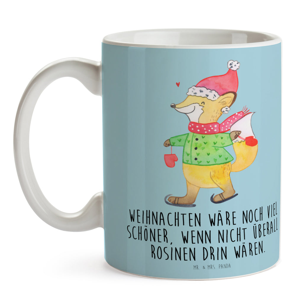 Tasse Fuchs  Schlittschuhe Winter, Weihnachten, Weihnachtsmann, Heiligabend, Weihnachtstage, Weihnachtsbaum, Tannenbaum, Weihnachtsgeschenk, Weihnachtszeit Becher, Kaffeetasse, Kaffeebecher, Tee, Frühstück, Büro  Winter, Weihnachten, Weihnachtsdeko, Nikolaus, Advent, Heiligabend, Wintermotiv