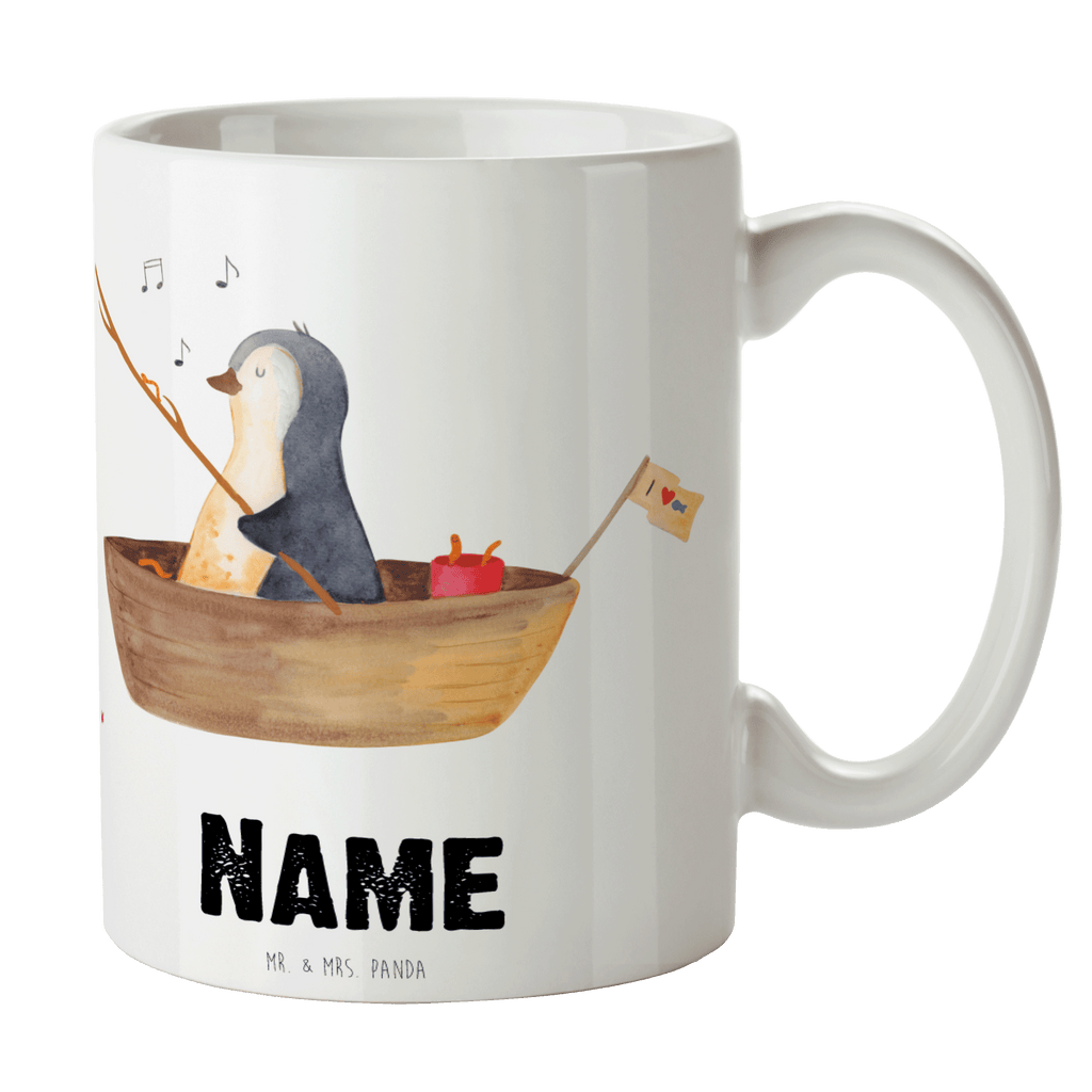 Personalisierte Tasse Pinguin Angelboot Personalisierte Tasse, Namenstasse, Wunschname, Personalisiert, Tasse, Namen, Drucken, Tasse mit Namen, Pinguin, Pinguine, Angeln, Boot, Angelboot, Lebenslust, Leben, genießen, Motivation, Neustart, Neuanfang, Trennung, Scheidung, Geschenkidee Liebeskummer