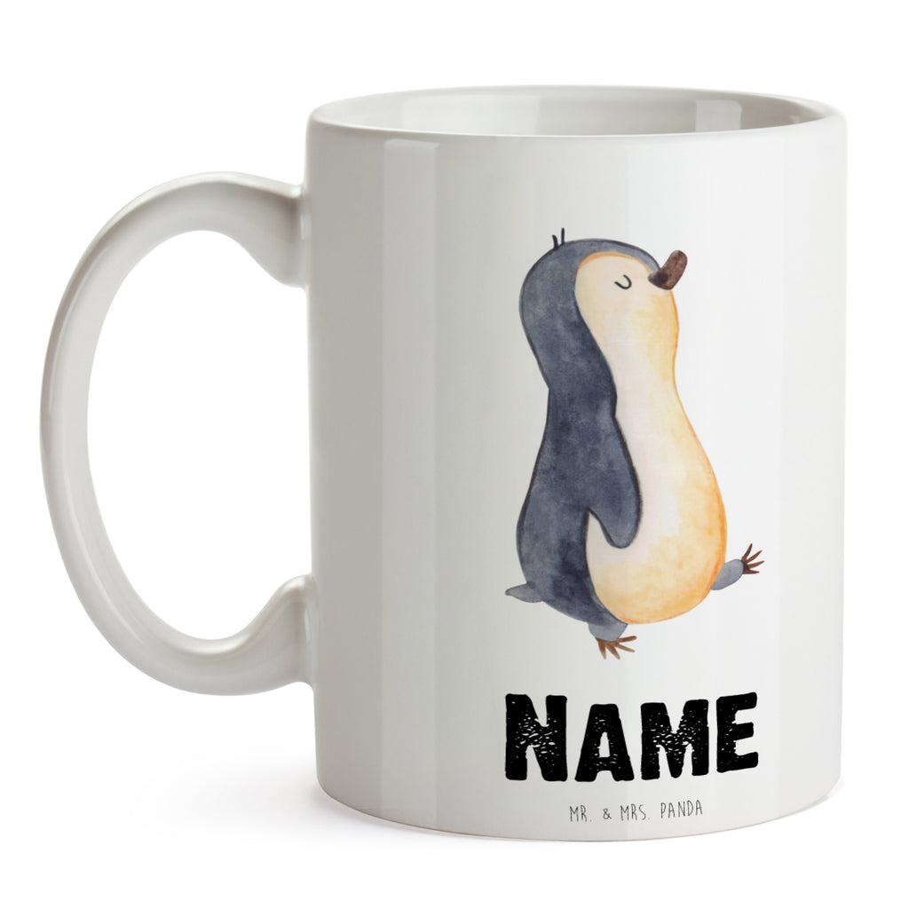 Personalisierte Tasse Pinguin marschierend Personalisierte Tasse, Namenstasse, Wunschname, Personalisiert, Tasse, Namen, Drucken, Tasse mit Namen, Pinguin, Pinguine, Frühaufsteher, Langschläfer, Bruder, Schwester, Familie