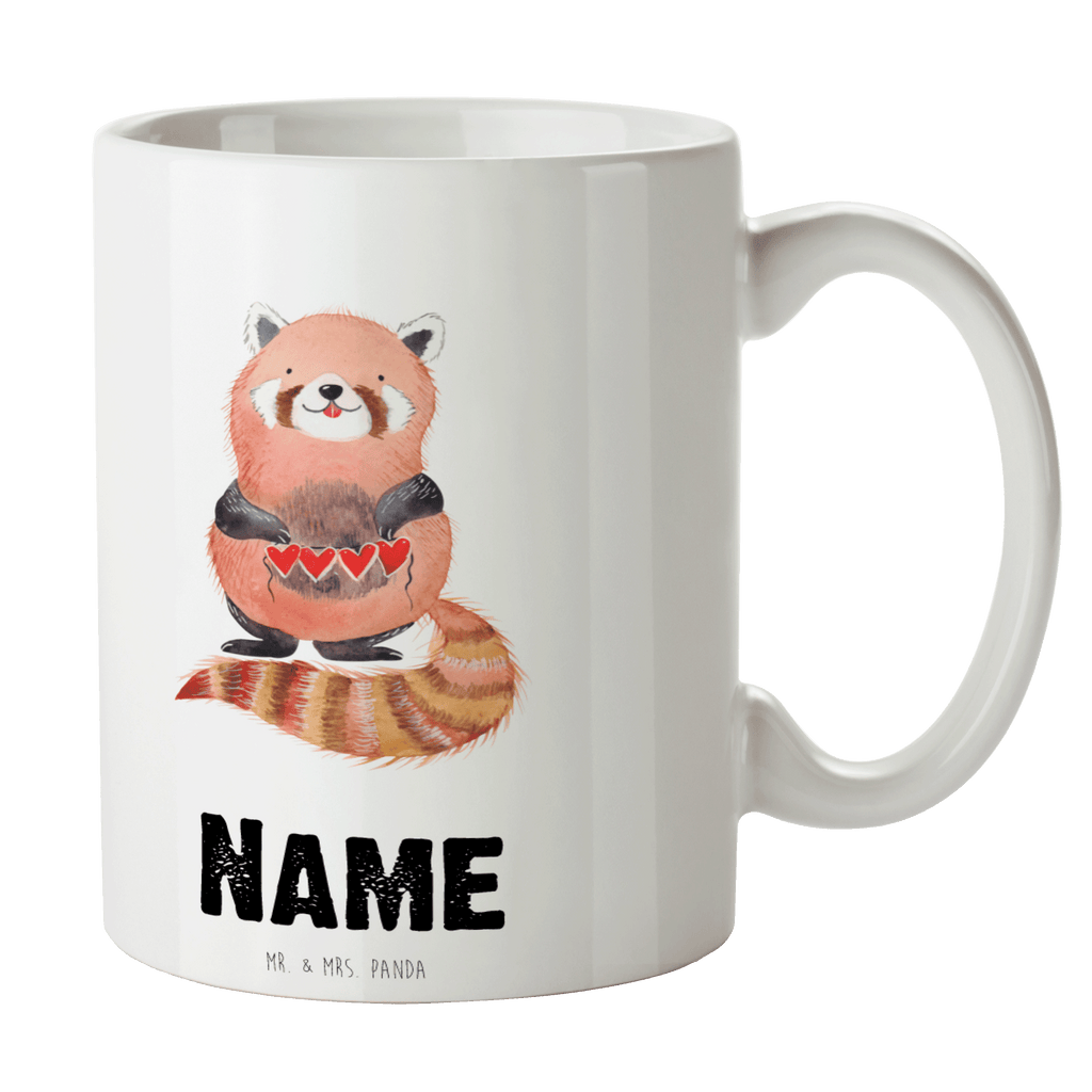 Personalisierte Tasse Roter Panda Personalisierte Tasse, Namenstasse, Wunschname, Personalisiert, Tasse, Namen, Drucken, Tasse mit Namen, Tiermotive, Gute Laune, lustige Sprüche, Tiere, Panda, Liebe, Rot, Herz, Liebling, Lieblingsmensch