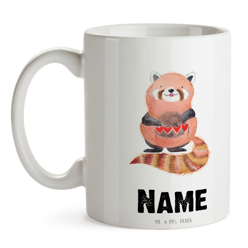 Personalisierte Tasse Roter Panda Personalisierte Tasse, Namenstasse, Wunschname, Personalisiert, Tasse, Namen, Drucken, Tasse mit Namen, Tiermotive, Gute Laune, lustige Sprüche, Tiere, Panda, Liebe, Rot, Herz, Liebling, Lieblingsmensch
