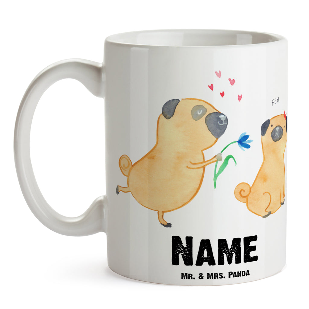 Personalisierte Tasse Mops verliebt Personalisierte Tasse, Namenstasse, Wunschname, Personalisiert, Tasse, Namen, Drucken, Tasse mit Namen, Hund, Hundemotiv, Haustier, Hunderasse, Tierliebhaber, Hundebesitzer, Sprüche, Mops, Möpse, Hundeliebe, verliebt, Liebe, Liebesspruch. Verlobt, Geschenk Freund, Partner