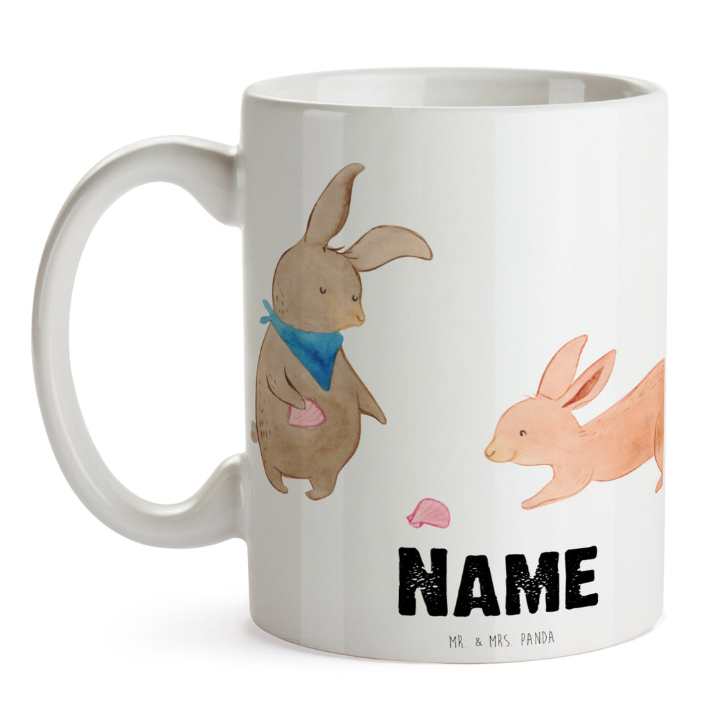 Personalisierte Tasse Hasen Muschel Personalisierte Tasse, Namenstasse, Wunschname, Personalisiert, Tasse, Namen, Drucken, Tasse mit Namen, Familie, Vatertag, Muttertag, Bruder, Schwester, Mama, Papa, Oma, Opa, Hasen, beste Freundin, Freundin, Freundinnen, best friends, BFF, Muscheln sammeln, Muscheln, Meer