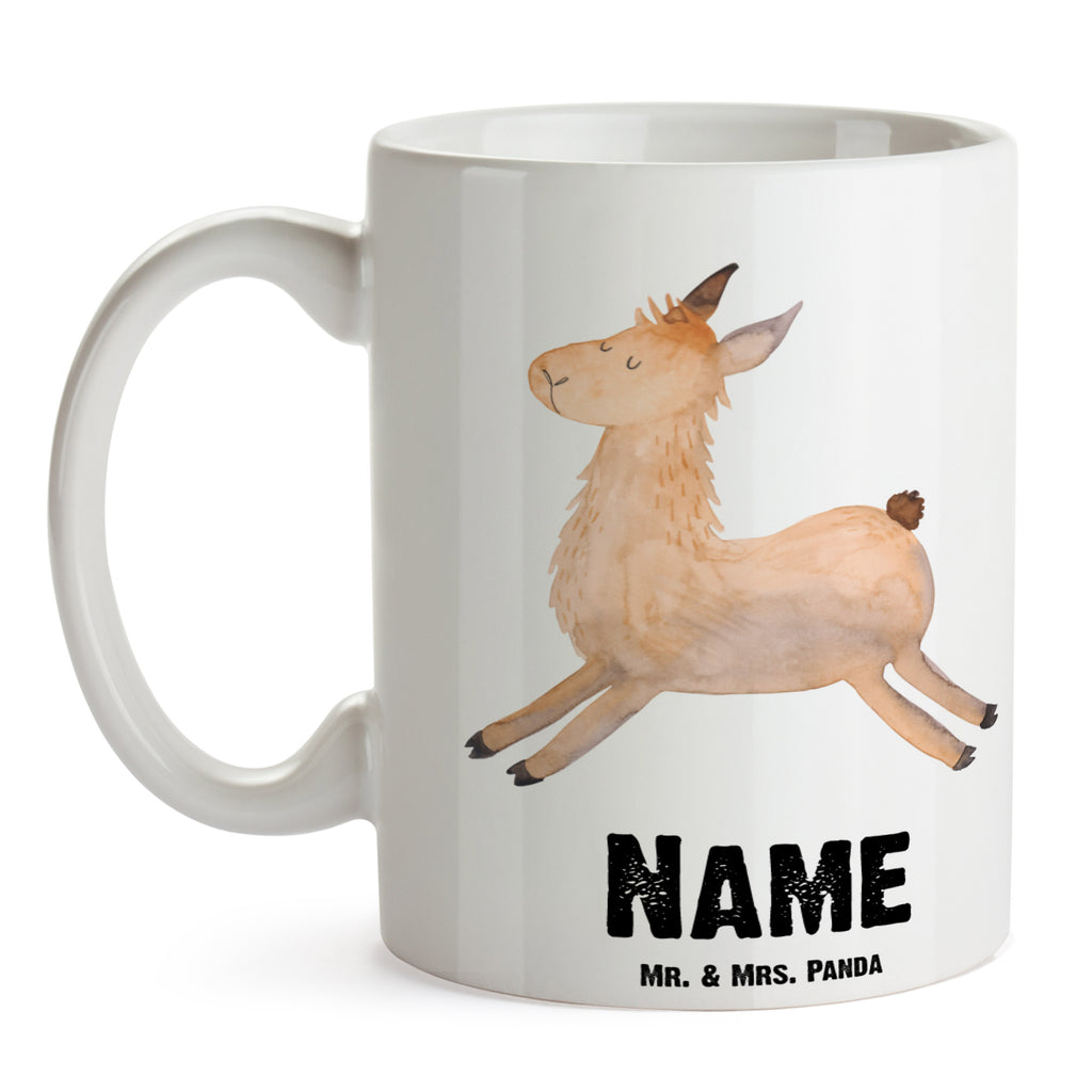 Personalisierte Tasse Lama springend Personalisierte Tasse, Namenstasse, Wunschname, Personalisiert, Tasse, Namen, Drucken, Tasse mit Namen, Lama, Alpaka, Lamas, Lieblingstag, Happy day, fröhlich, Glück, Freundin, Liebeskummer, Neustart, guten Morgen, Start, Prüfung, Abitur