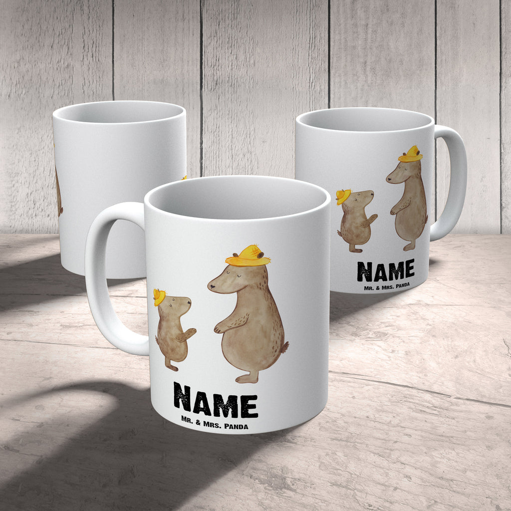 Personalisierte Tasse Bären mit Hut Personalisierte Tasse, Namenstasse, Wunschname, Personalisiert, Tasse, Namen, Drucken, Tasse mit Namen, Familie, Vatertag, Muttertag, Bruder, Schwester, Mama, Papa, Oma, Opa, Bär, Bären, Vater, Papi, Paps, Dad, Daddy, Lieblingsmensch, Sohn, Söhne, Kind, Kinder, Vater-Sohn, Family, Vorbild