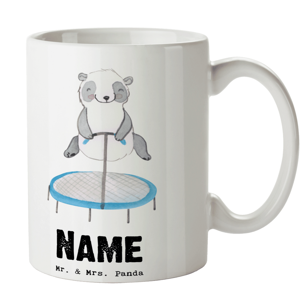 Personalisierte Tasse Panda Trampolin springen Tage Personalisierte Tasse, Namenstasse, Wunschname, Personalisiert, Tasse, Namen, Drucken, Tasse mit Namen, Geschenk, Sport, Sportart, Hobby, Schenken, Danke, Dankeschön, Auszeichnung, Gewinn, Sportler, Trampolin springen, Trampolin Springen, Trampolin Turnen, Fitnessstudio