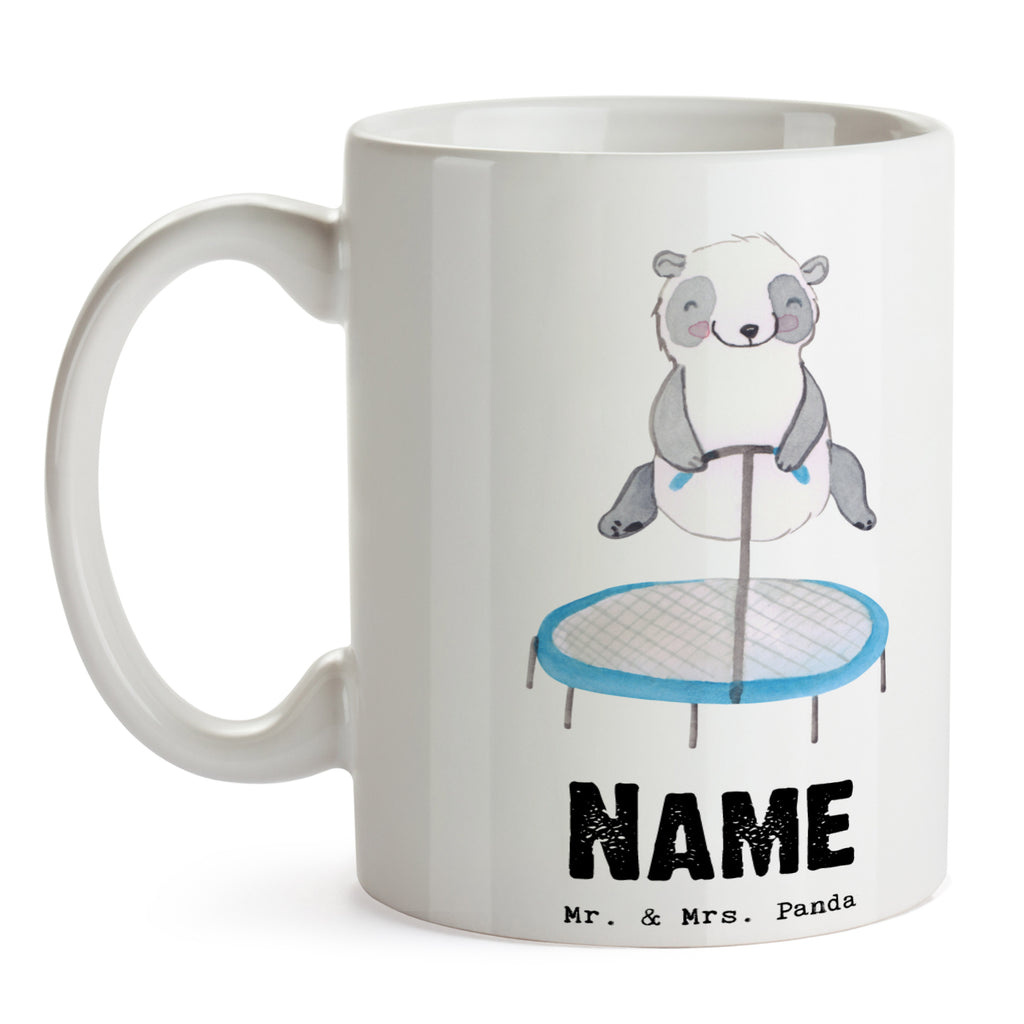 Personalisierte Tasse Panda Trampolin springen Tage Personalisierte Tasse, Namenstasse, Wunschname, Personalisiert, Tasse, Namen, Drucken, Tasse mit Namen, Geschenk, Sport, Sportart, Hobby, Schenken, Danke, Dankeschön, Auszeichnung, Gewinn, Sportler, Trampolin springen, Trampolin Springen, Trampolin Turnen, Fitnessstudio