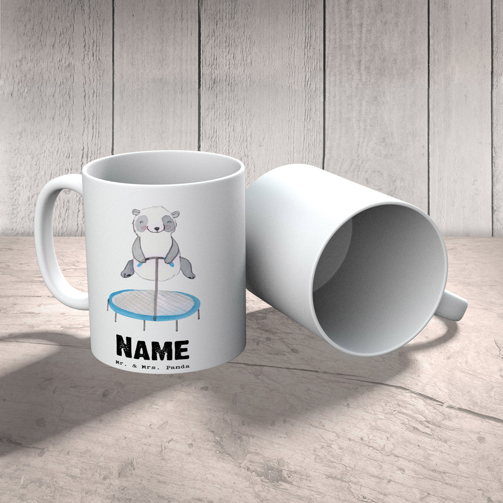 Personalisierte Tasse Panda Trampolin springen Tage Personalisierte Tasse, Namenstasse, Wunschname, Personalisiert, Tasse, Namen, Drucken, Tasse mit Namen, Geschenk, Sport, Sportart, Hobby, Schenken, Danke, Dankeschön, Auszeichnung, Gewinn, Sportler, Trampolin springen, Trampolin Springen, Trampolin Turnen, Fitnessstudio