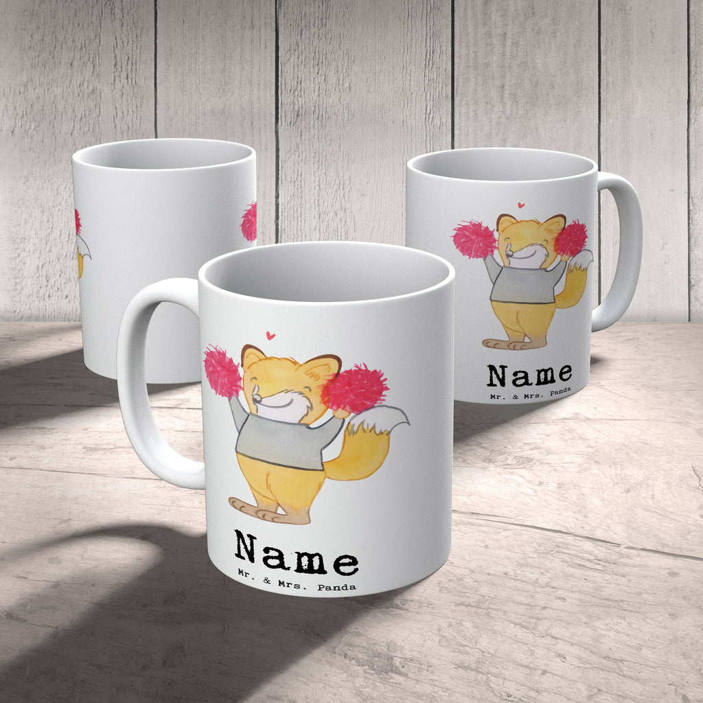 Personalisierte Tasse Fuchs Cheerleader Tage Personalisierte Tasse, Namenstasse, Wunschname, Personalisiert, Tasse, Namen, Drucken, Tasse mit Namen, Geschenk, Sport, Sportart, Hobby, Schenken, Danke, Dankeschön, Auszeichnung, Gewinn, Sportler, Cheerleader, Cheerleading, Turnen, Turn Club, Turniere