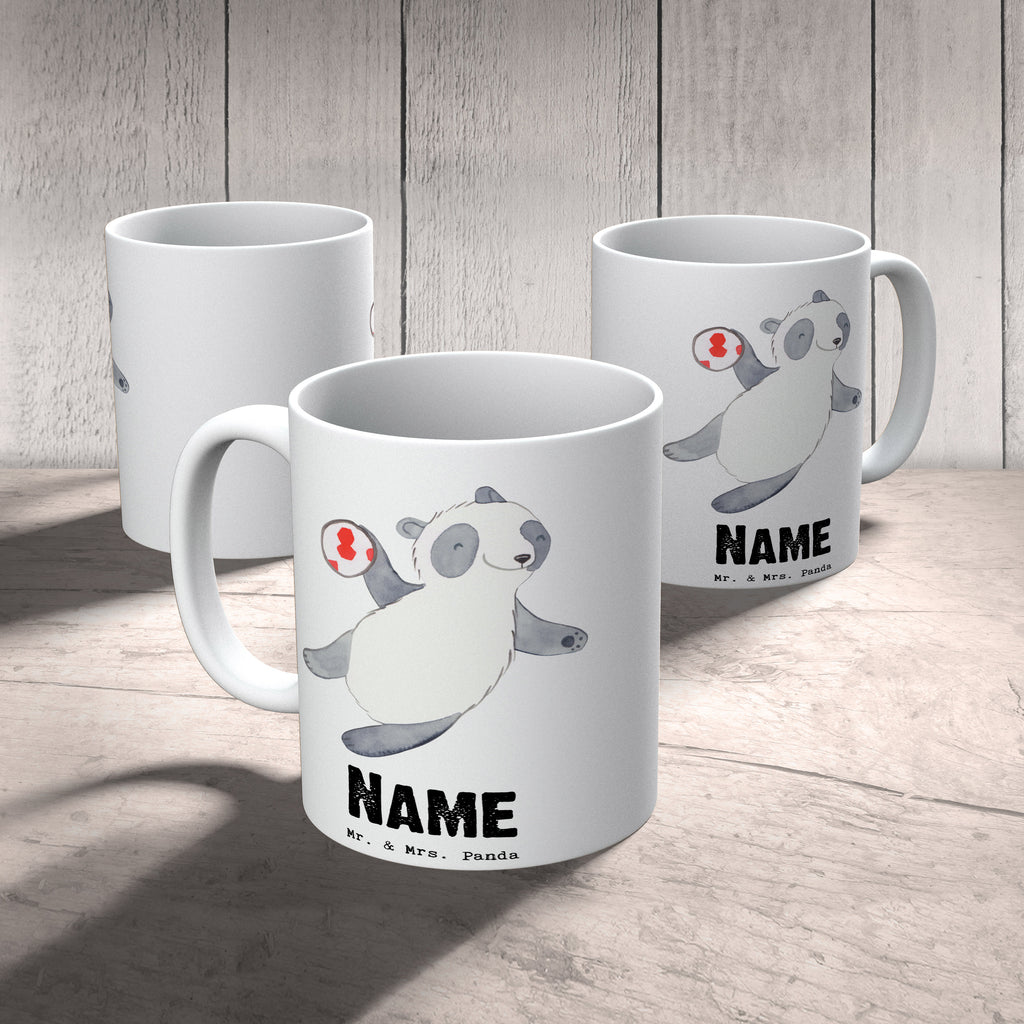 Personalisierte Tasse Panda Handball spielen Tage Personalisierte Tasse, Namenstasse, Wunschname, Personalisiert, Tasse, Namen, Drucken, Tasse mit Namen, Geschenk, Sport, Sportart, Hobby, Schenken, Danke, Dankeschön, Auszeichnung, Gewinn, Sportler, Handball spielen, Handball Turnier, Handball Club, Handball Verein