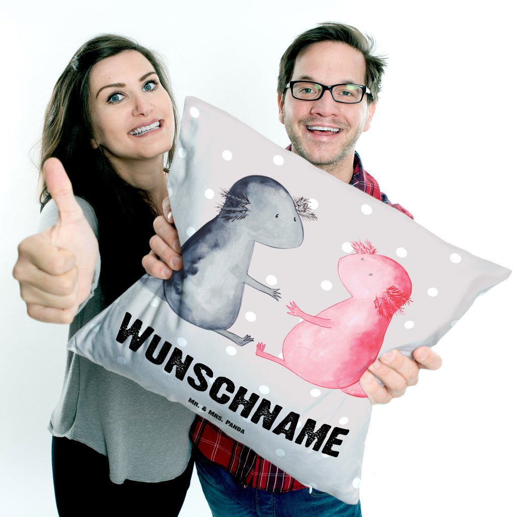 Personalisiertes Kissen Axolotl Liebe Kissen, personalisiert, Name, Wunschname, bedrucken, Kopfkissen, Axolotl, Molch, Axolot, Schwanzlurch, Lurch, Lurche, Liebe, große Liebe, Liebesbeweis, Freund, Verlobter, Ehemann, Jahrestag, Valentinstag