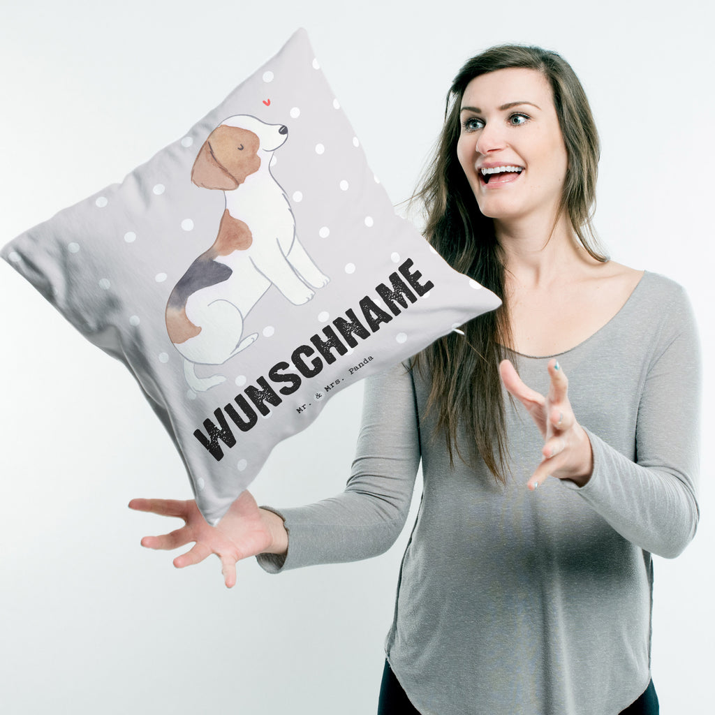 Personalisiertes Kissen Foxhound Lebensretter Kissen, personalisiert, Name, Wunschname, bedrucken, Kopfkissen, Hund, Hunderasse, Rassehund, Hundebesitzer, Geschenk, Tierfreund, Schenken, Welpe, Foxhound, Jagdhund, Laufhund
