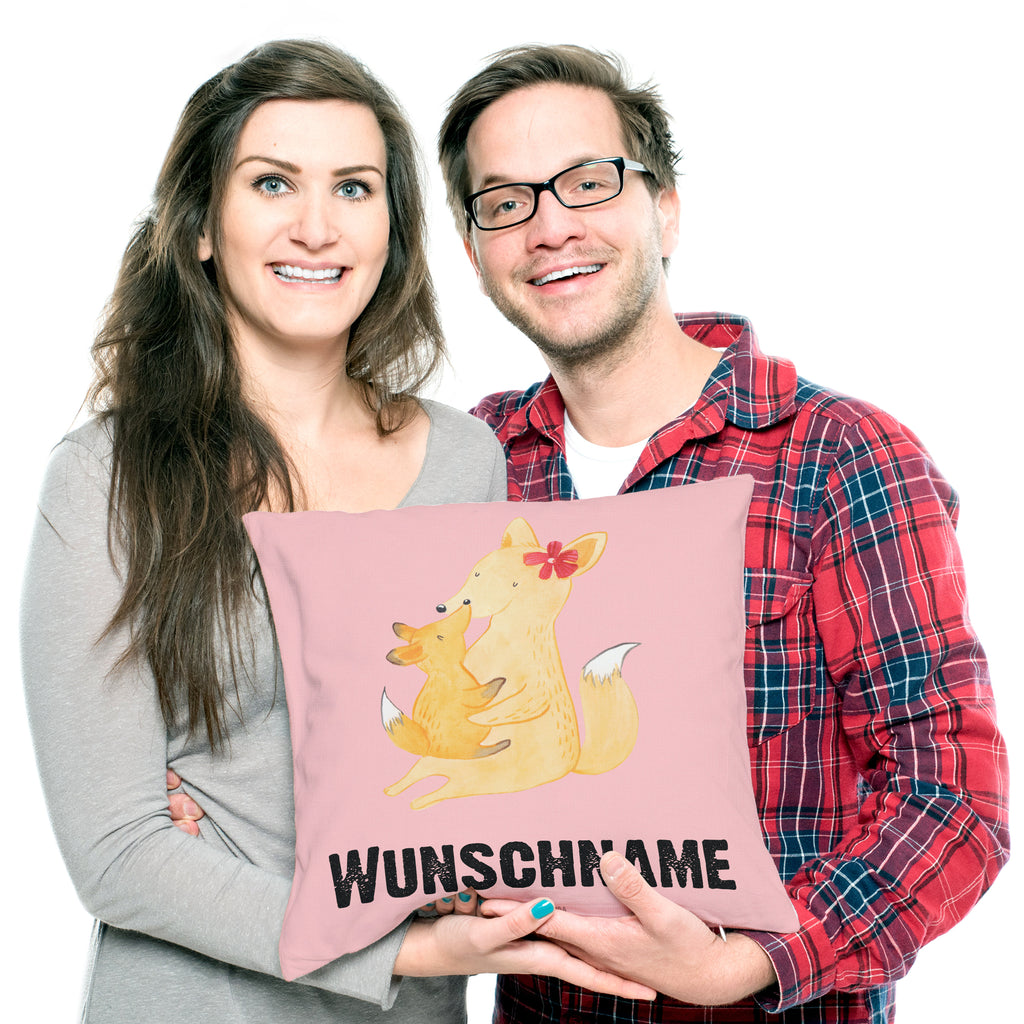 Personalisiertes Kissen Fuchs Mama & Kind Kissen, personalisiert, Name, Wunschname, bedrucken, Kopfkissen, Familie, Vatertag, Muttertag, Bruder, Schwester, Mama, Papa, Oma, Opa, Mutter, Tochter, Lieblingstochter, Beste Tochter, Geschenk