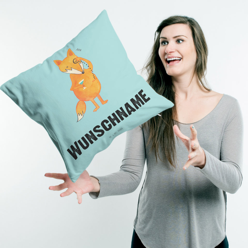 Personalisiertes Kissen Fuchs Lord Kissen, personalisiert, Name, Wunschname, bedrucken, Kopfkissen, Fuchs, Füchse, tröstende Worte, Spruch lustig, Liebeskummer Geschenk, Motivation Spruch, Problemlösung