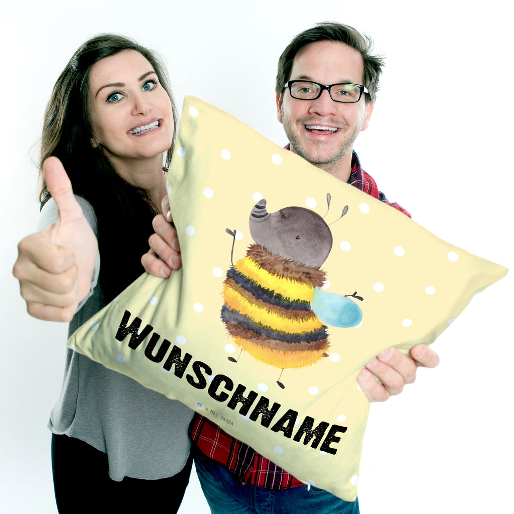 Personalisiertes Kissen Hummel flauschig Kissen, personalisiert, Name, Wunschname, bedrucken, Kopfkissen, Tiermotive, Gute Laune, lustige Sprüche, Tiere, Hummel, Flauschig, Biene, Blume, Natur