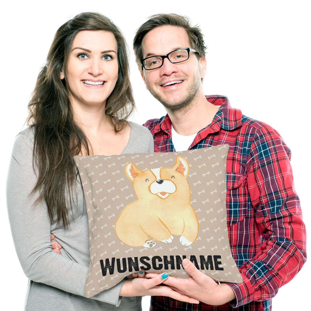 Personalisiertes Kissen Corgie Kissen, personalisiert, Name, Wunschname, bedrucken, Kopfkissen, Hund, Hundemotiv, Haustier, Hunderasse, Tierliebhaber, Hundebesitzer, Sprüche, Corgie, Welsh Corgie Pembroke, britisch, Motivation, Spruch, Hundespruch, Lebensfreude