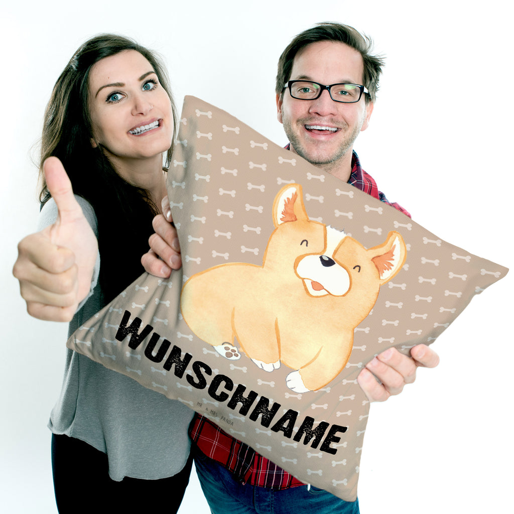 Personalisiertes Kissen Corgie Kissen, personalisiert, Name, Wunschname, bedrucken, Kopfkissen, Hund, Hundemotiv, Haustier, Hunderasse, Tierliebhaber, Hundebesitzer, Sprüche, Corgie, Welsh Corgie Pembroke, britisch, Motivation, Spruch, Hundespruch, Lebensfreude