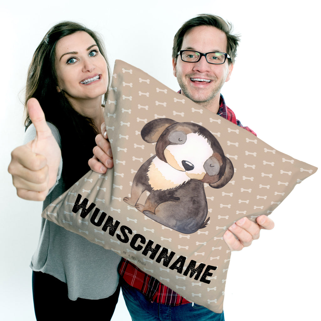 Personalisiertes Kissen Hund entspannt Kissen, personalisiert, Name, Wunschname, bedrucken, Kopfkissen, Hund, Hundemotiv, Haustier, Hunderasse, Tierliebhaber, Hundebesitzer, Sprüche, schwarzer Hund, Hundeliebe, Liebe, Hundeglück