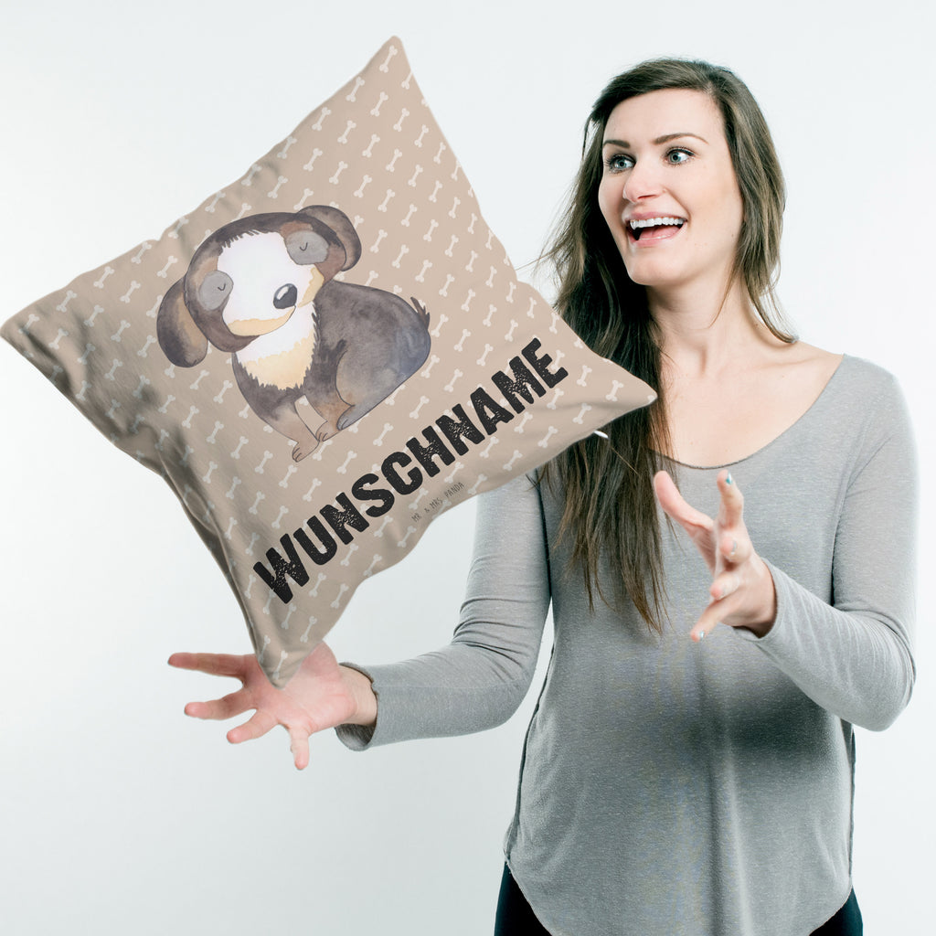 Personalisiertes Kissen Hund entspannt Kissen, personalisiert, Name, Wunschname, bedrucken, Kopfkissen, Hund, Hundemotiv, Haustier, Hunderasse, Tierliebhaber, Hundebesitzer, Sprüche, schwarzer Hund, Hundeliebe, Liebe, Hundeglück