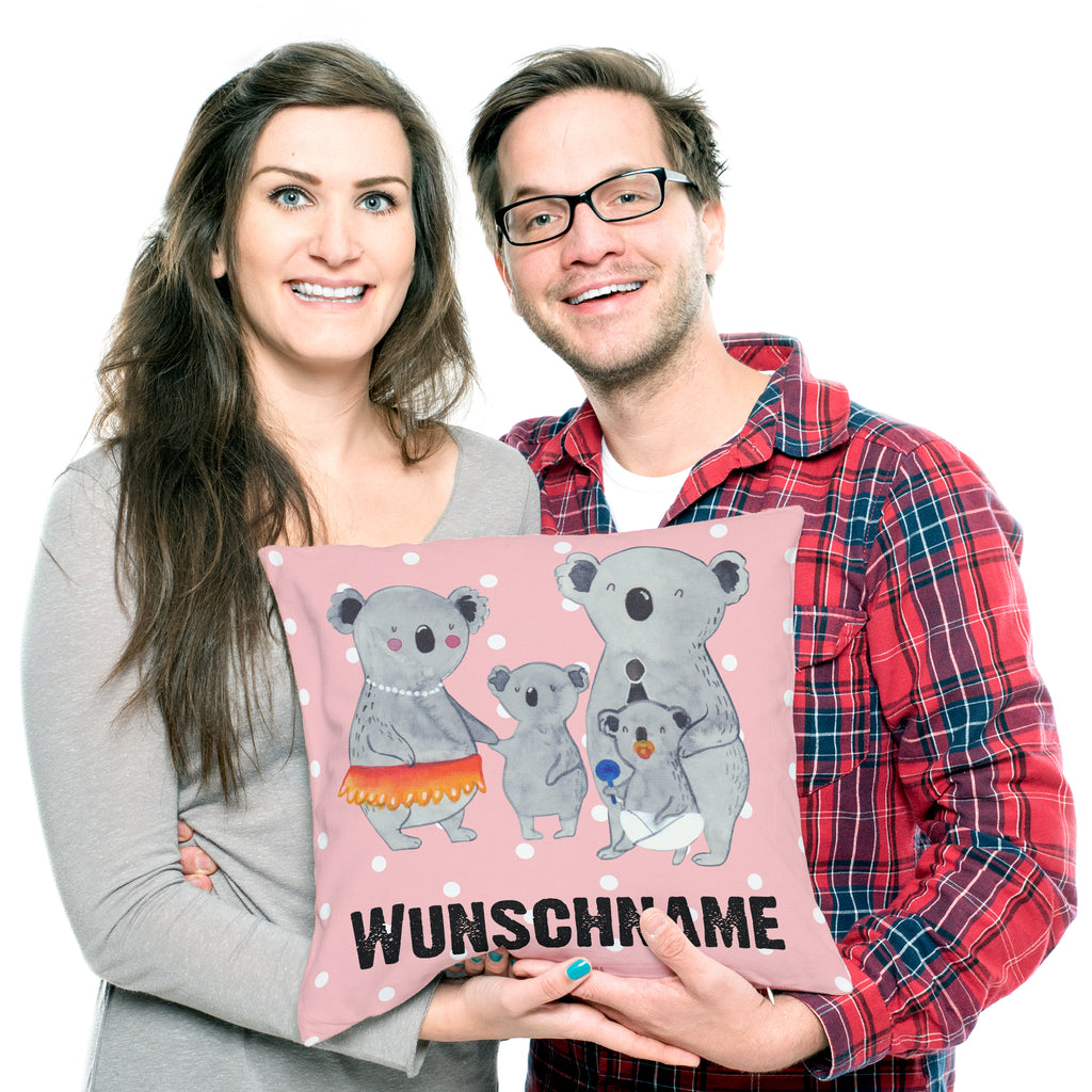 Personalisiertes Kissen Koala Familie Kissen, personalisiert, Name, Wunschname, bedrucken, Kopfkissen, Familie, Vatertag, Muttertag, Bruder, Schwester, Mama, Papa, Oma, Opa, Koala, Koalas, Family, Kinder, Geschwister, Familienleben