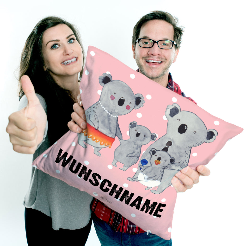 Personalisiertes Kissen Koala Familie Kissen, personalisiert, Name, Wunschname, bedrucken, Kopfkissen, Familie, Vatertag, Muttertag, Bruder, Schwester, Mama, Papa, Oma, Opa, Koala, Koalas, Family, Kinder, Geschwister, Familienleben