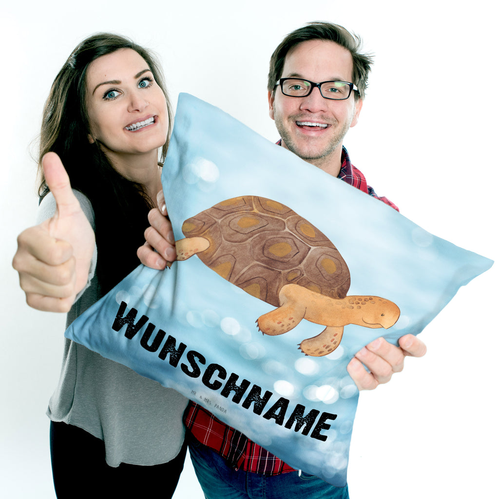 Personalisiertes Kissen Schildkröte marschiert Kissen, personalisiert, Name, Wunschname, bedrucken, Kopfkissen, Meerestiere, Meer, Urlaub, Schildkröte, Schildkröten, get lost, Abenteuer, Reiselust, Inspiration, Neustart, Motivation, Lieblingsmensch