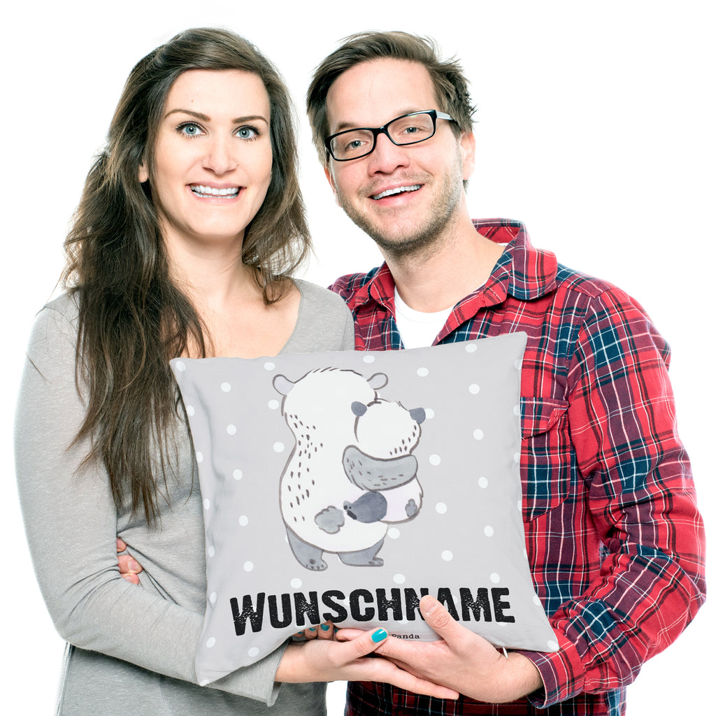 Personalisiertes Kissen Panda Beste Pflegeeltern der Welt Kissen, personalisiert, Name, Wunschname, bedrucken, Kopfkissen, für, Dankeschön, Geschenk, Schenken, Geburtstag, Geburtstagsgeschenk, Geschenkidee, Danke, Bedanken, Mitbringsel, Freude machen, Geschenktipp, Pflegeeltern, Pflegekind, Adoption, Eltern, Mama, Papa, Mami, Papi, Familie, Elternpaar, Mama und Papa