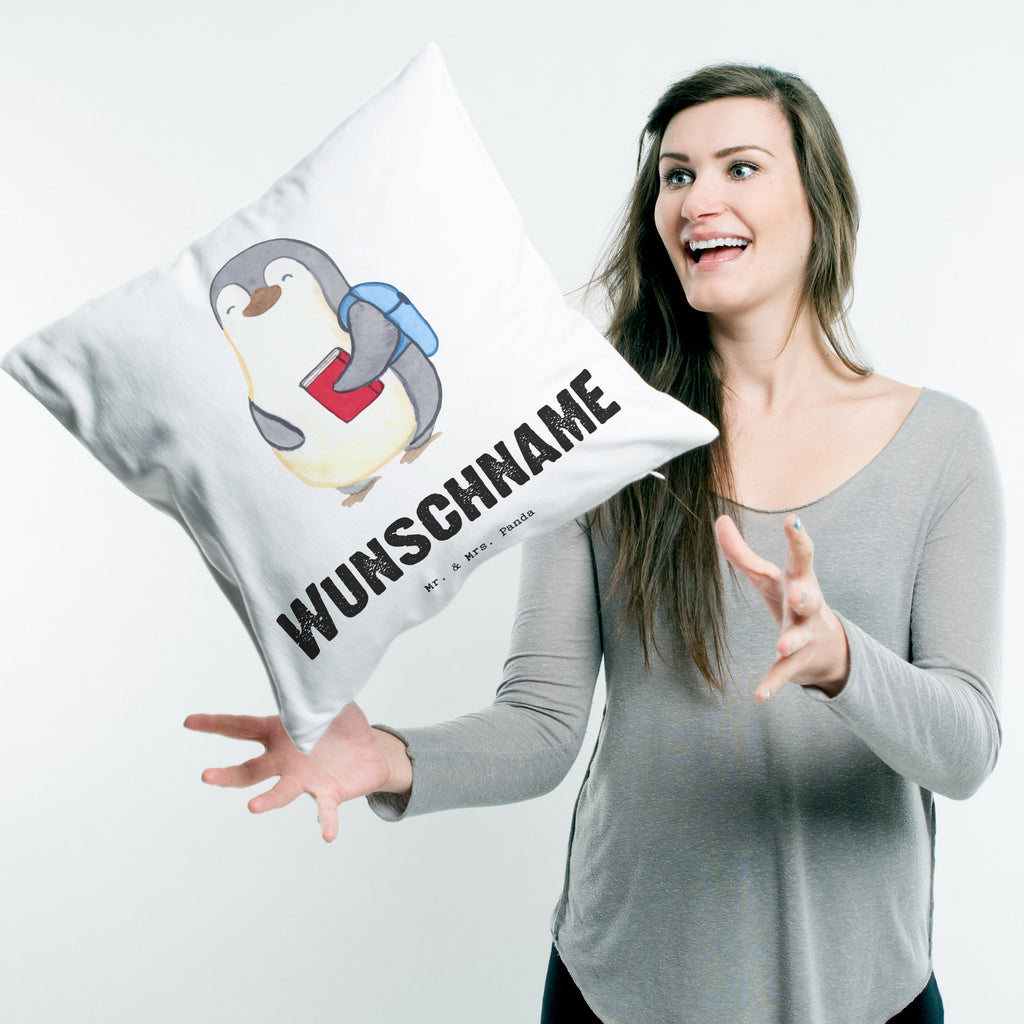 Personalisiertes Kissen Pinguin Bester Enkel der Welt Kissen, personalisiert, Name, Wunschname, bedrucken, Kopfkissen, für, Dankeschön, Geschenk, Schenken, Geburtstag, Geburtstagsgeschenk, Geschenkidee, Danke, Bedanken, Mitbringsel, Freude machen, Geschenktipp, Enkel, Enkelkind, Enkelsohn, Oma, Opa, Kind von Tochter, Kind von Sohn, Taufe, Großsohn