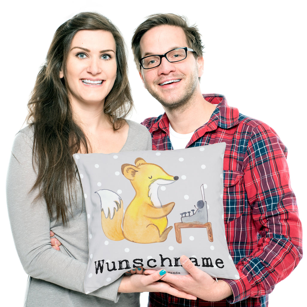 Personalisiertes Kissen Autor mit Herz Kissen, personalisiert, Name, Wunschname, bedrucken, Kopfkissen, Beruf, Ausbildung, Jubiläum, Abschied, Rente, Kollege, Kollegin, Geschenk, Schenken, Arbeitskollege, Mitarbeiter, Firma, Danke, Dankeschön, Autor, Buchveröffentlichung, Schriftsteller, Verlag, Geschichtenschreiber, Hobbyautor