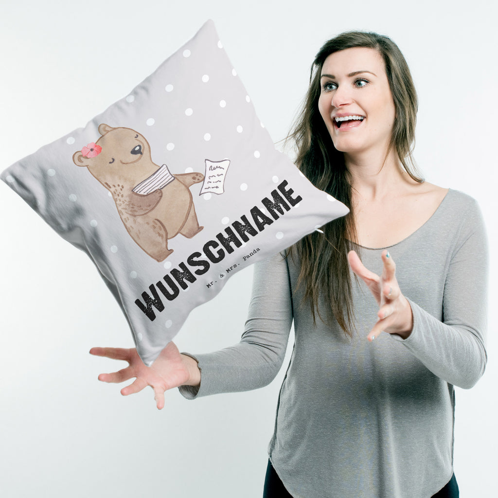 Personalisiertes Kissen Buchhalterin mit Herz Kissen, personalisiert, Name, Wunschname, bedrucken, Kopfkissen, Beruf, Ausbildung, Jubiläum, Abschied, Rente, Kollege, Kollegin, Geschenk, Schenken, Arbeitskollege, Mitarbeiter, Firma, Danke, Dankeschön, Buchhalter, in Bürojob, Backoffice Mitarbeiterin, Angestellte